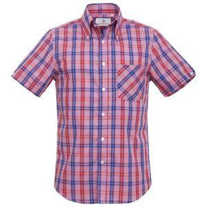 Mikkel Rude Mod Skin Retro 60's Button Down S/S Check Shirt Pink
